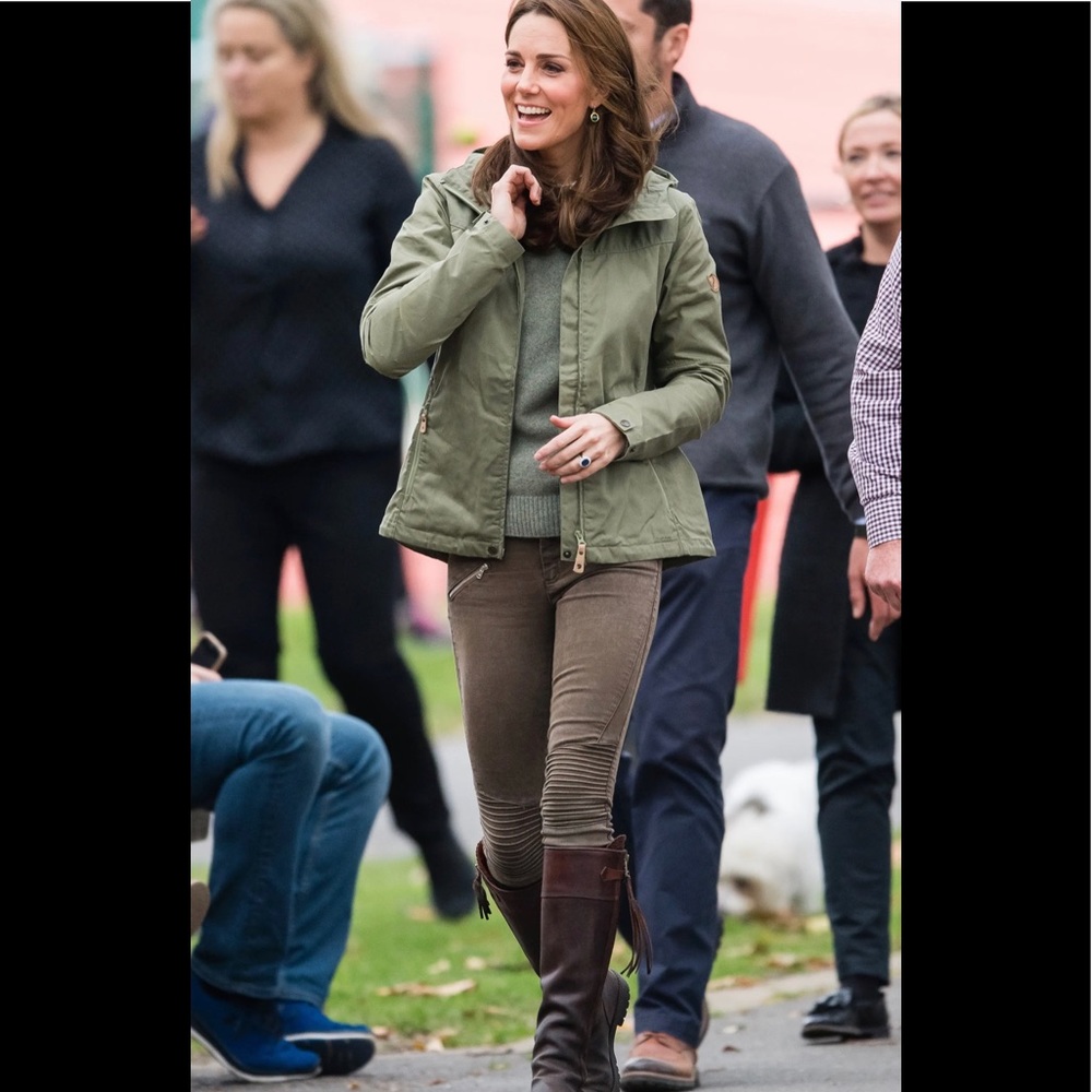 Zara Moto Olive Jeans Kate Middleton
